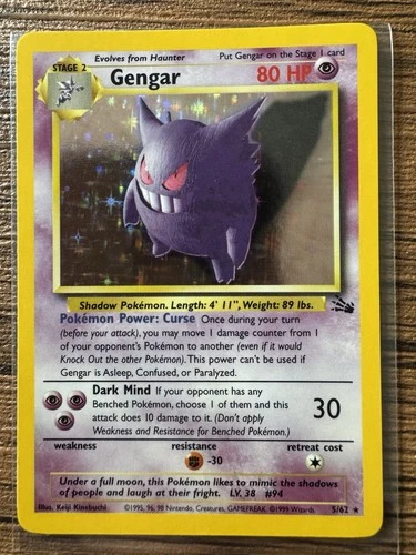 Pokémon TCG Gengar Fossil Holo Rare 5/62 GM?
