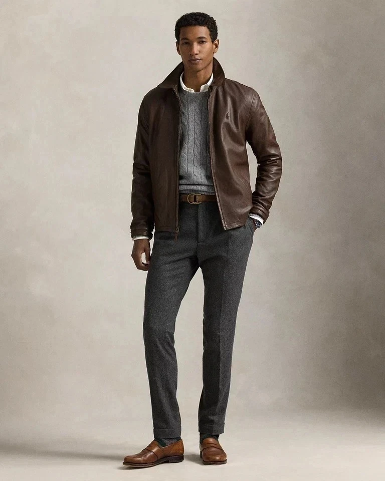 Men’s Brown Sheepskin Jacket | Minimal Casual Design - Image 2 of 4