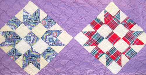 MUCH USED Vintage Hand Pieced & Quilted Feed Sack SISTER'S CHOICE Quilt; 88"x74" - Picture 20 of 24