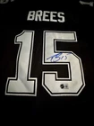 Drew Brees Purdue Boilermakers Signed Black Custom Football Jersey BECKETT COA