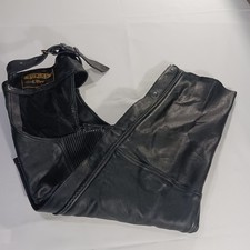 Unik Ultra Men/Women's Black Leather Motorcycle Independent Legs/Chaps Size 4XL