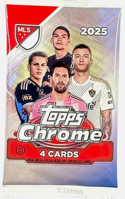 1x 2025 Topps Chrome MLS Soccer Factory Sealed Hobby Pack From Box - Messi Auto?