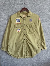 Vintage Boy Scouts of America Official Shirt Sanforized Button Up 50s 60s L/XL