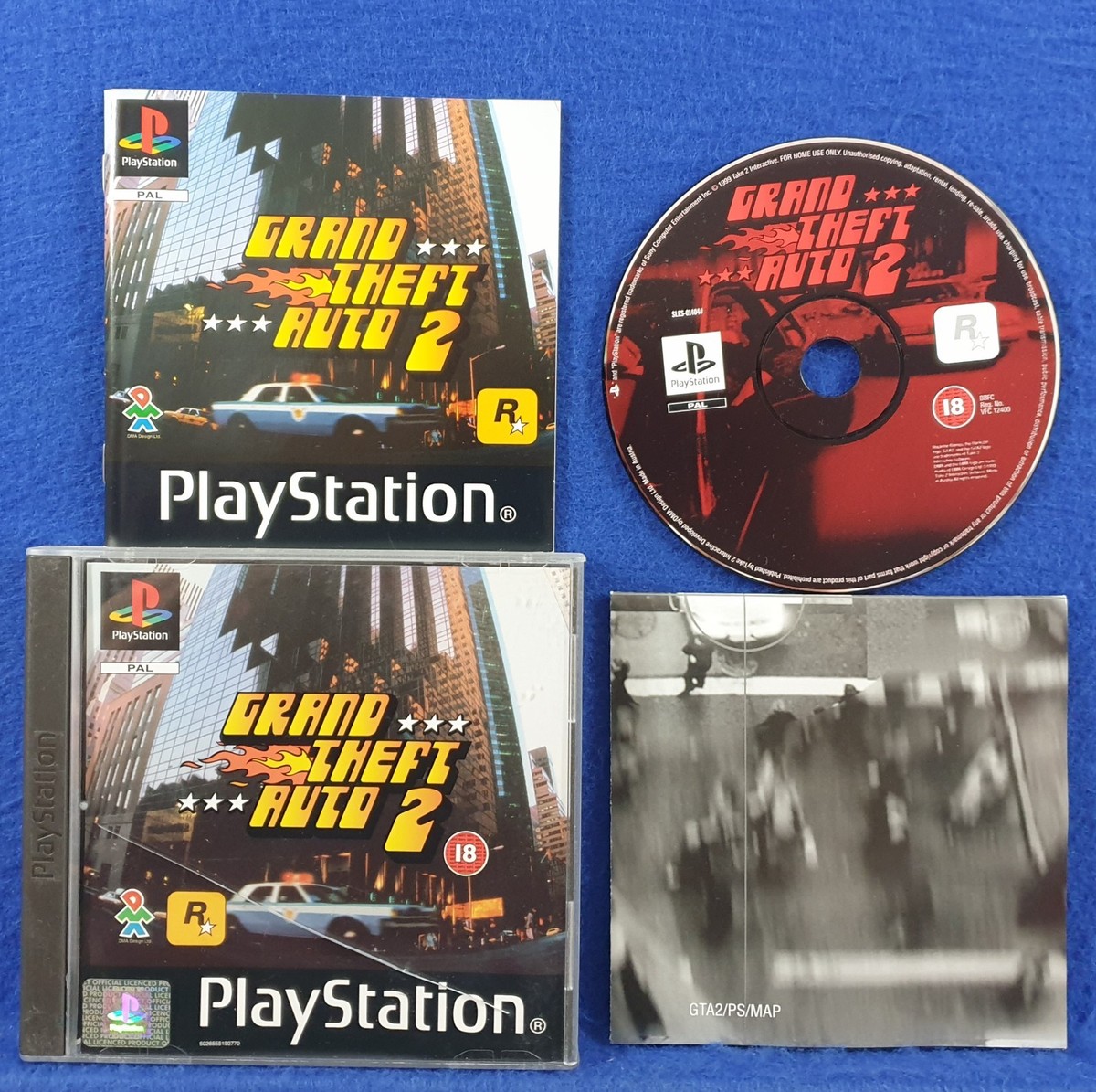ps1 GRAND THEFT AUTO 2 + MAP GTA Playstation Boxed COMPLETE GTA 2