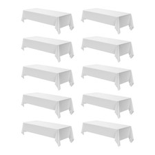 Uimoso 60x102 Inch White Rectangular Tablecloth for Weddings, Parties, 10 Pack