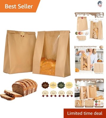 Large 30 Count Bakery Bread Bags with Window - Keep Your Baked Goods Luxurious