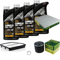 Mann Inspektionspaket 4L Mannol Longlife 5W-30 FüR Hyundai Matrix 1.6 1.8