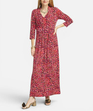 NWT Chico's Knit Pleated Maxi Dress Size 2 US 12 Deep Raisin Pink Animal Print