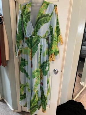 FARM RIO Fresh Bananas Printed Ruffle Maxi Dress | eBay