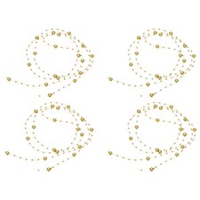 24 Pcs 4 Feet Artificial Pearl String Beads Chain for Decoration, Pearl Gold