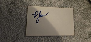 DWIGHT JONES SIGNED 3X5 INDEX CARD HOUSTON ROCKETS HAWKS CHICAGO BULLS LAKERS 