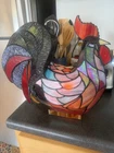 Rooster Tiffany Style Stained Glass Table Lamp Farmhouse Decor Tested VTG Hen