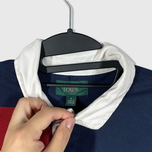 J Crew Striped Colorblock Rugby Shirt Mens M Multicolor Retro Preppy Collegiate - Bild 3 von 9