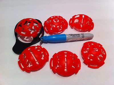Bulk 5 x 6 Stück JL Golfball Schablone. Align-em-up MONOGRAMMER Identifikator