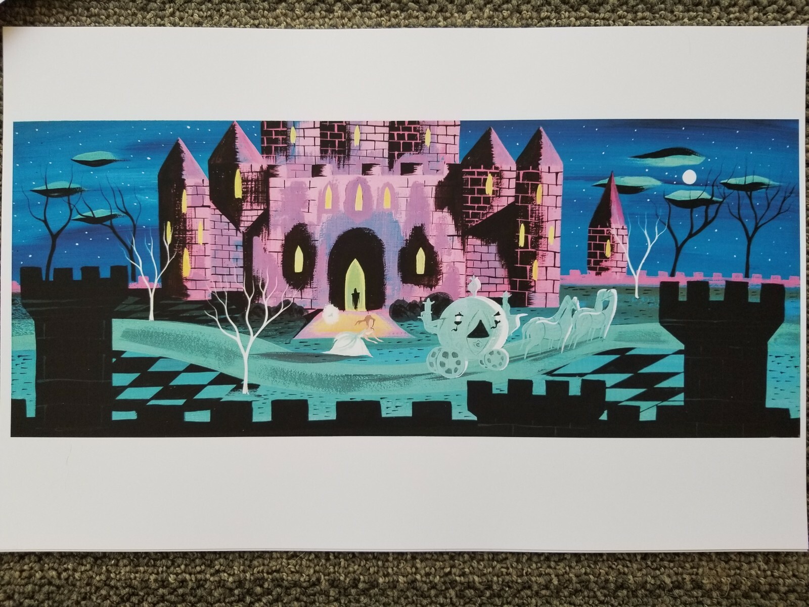 Mary Blair Cinderella Castle Coach Art Print 13x19 Matte Poster