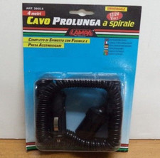 CAVO PROLUNGA ASPIRALE UNIVERSALE COMPLETO DI FUSIBILE E PRESA ACCENDISIGARI