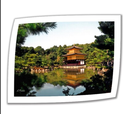 Art Wall Kinkakuji 24''X32 Unwrapped Canvas by Linda Parker with 2-Inch Border