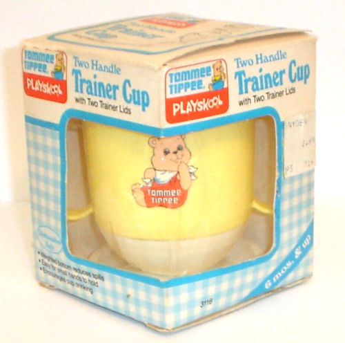 Vintage NOS Playskool Tommee Tippee Two Handle Trainer / Sippy Cup w/ Box