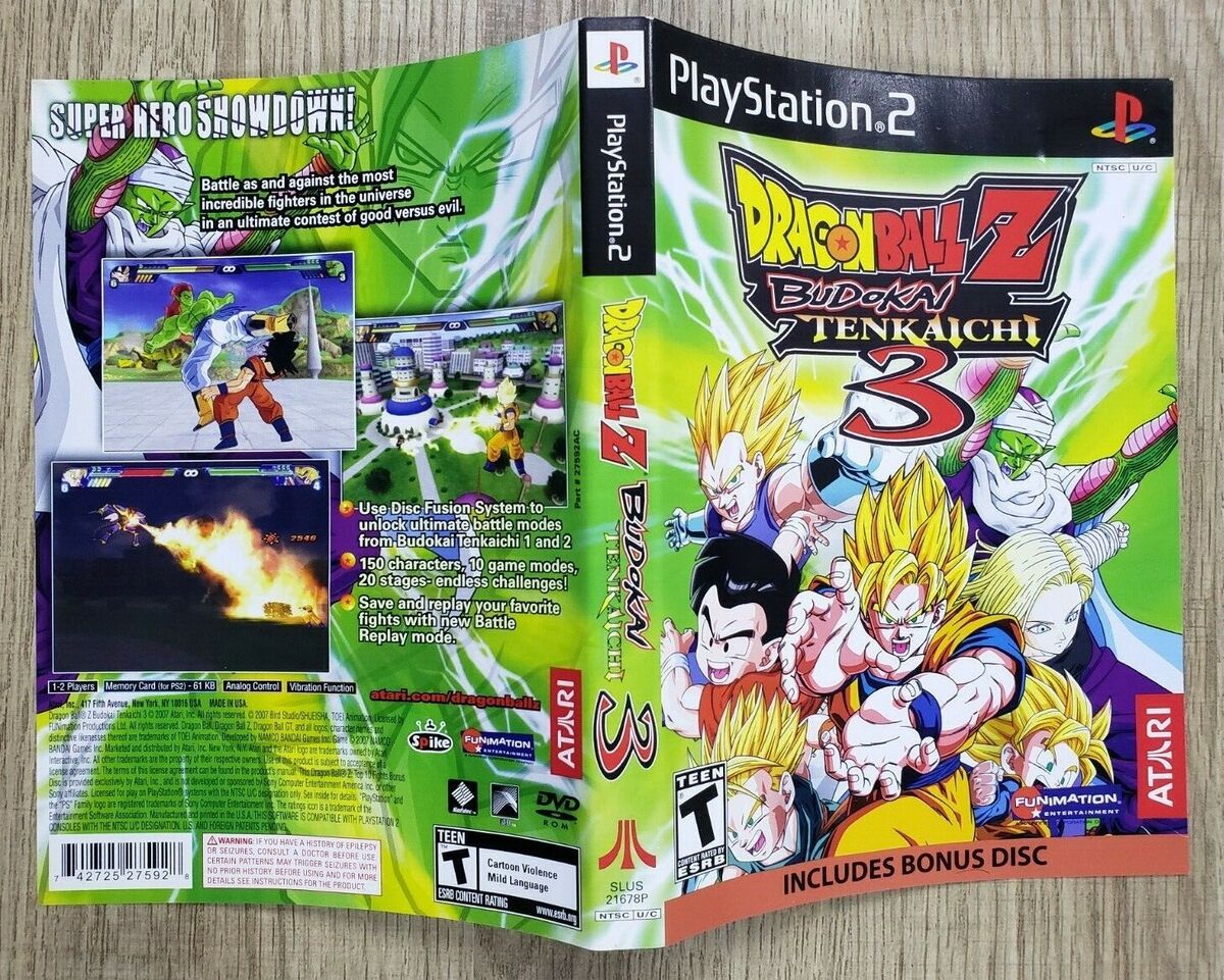 Dragonball Z Budokai Tenkaichi 3 PlayStation 2 PS2 Cover Art ONLY NO GAME  Manual