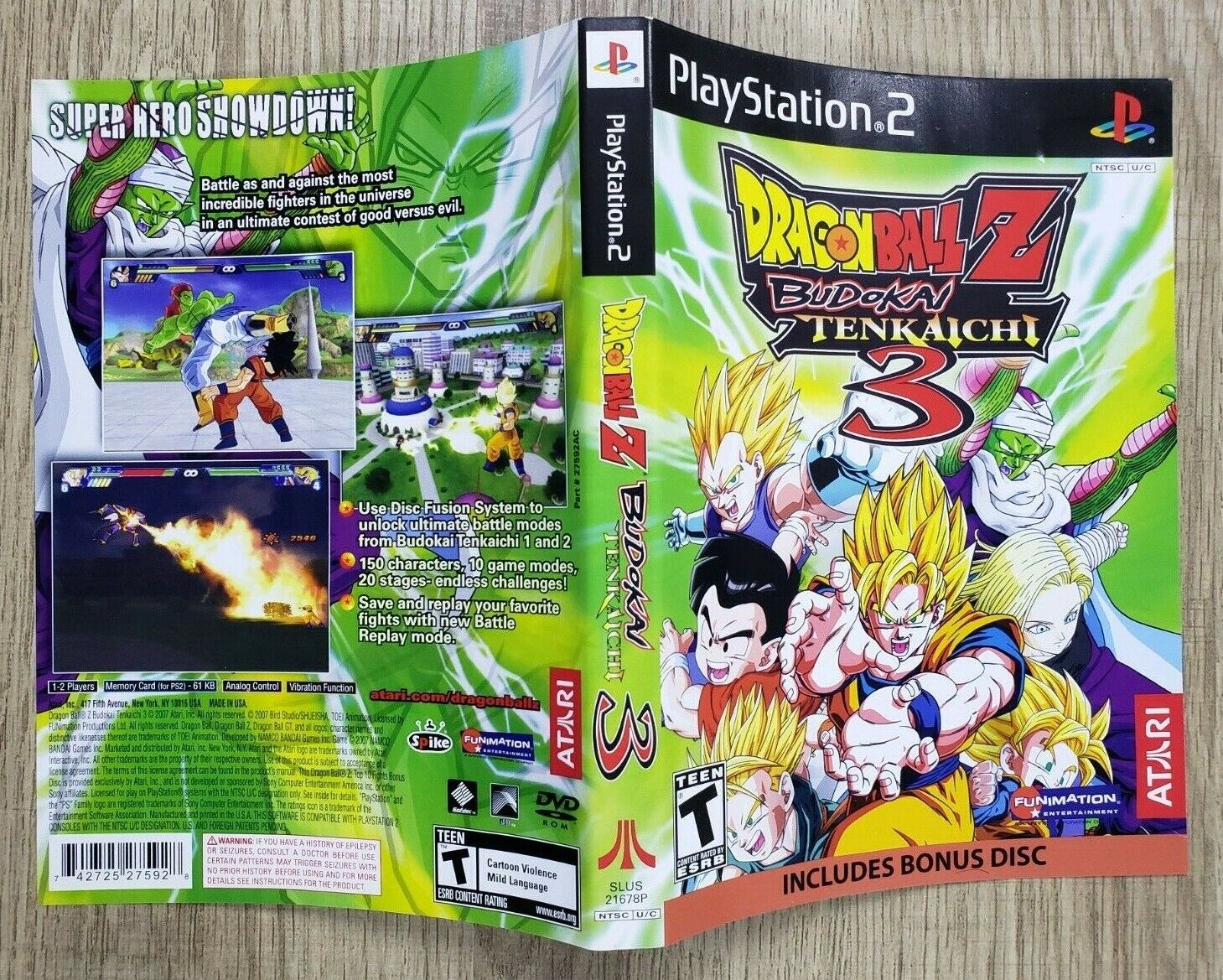 Dragon Ball Z Budokai Tenkaichi 3 (Sony Playstation 2) Custom Case & Insert  only