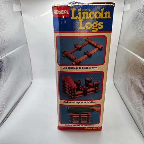Vintage 1989 Playskool Original Lincoln Logs 212 Piece Set Model Missing 1 piece - Picture 3 of 7