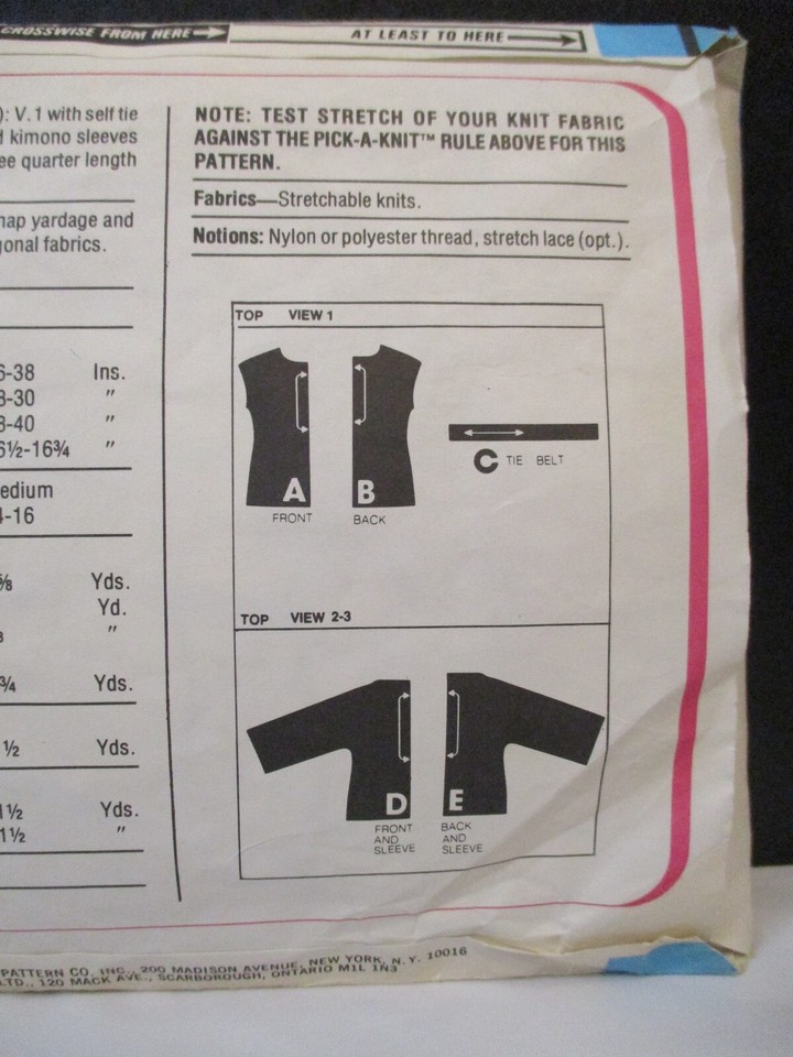 Simplicity Jiffy Pattern 8088 Miss Size S (10-12) Knit Pullover Tops ...