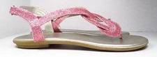 MeToo Kids Pink Glitter Sandals Size 4 Youth