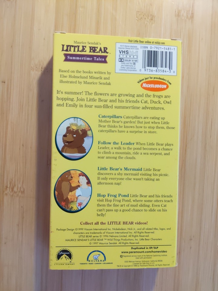 Maurice Sendak s Little Bear Summertime Tales VHS 1999 Classic Kids maurice-sendak-s-little-bear-summertime-tales-vhs-1999-classic-kids