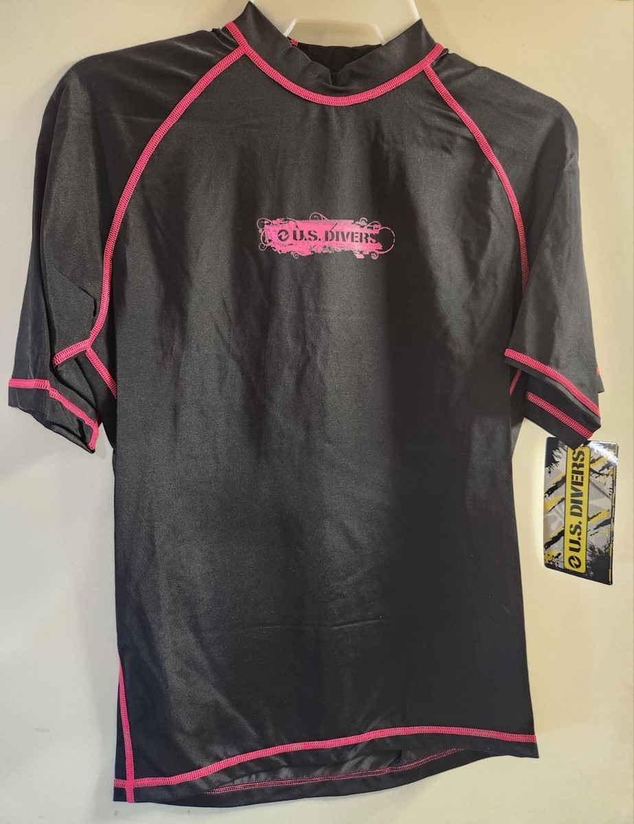 4 Womens Rashguard Short Sleeve Sun Shirts Surf Swimwear (Medium