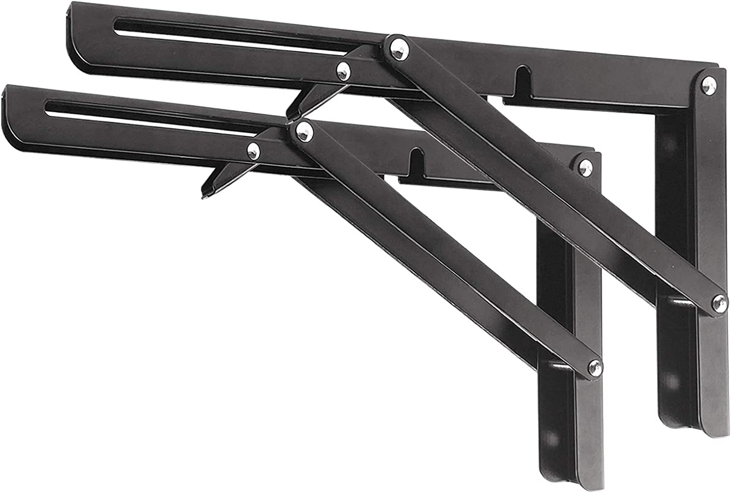 Heavy Duty Folding Shelf Brackets - Collapsible Metal Bench Bracket Support