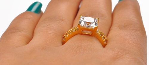 585er Gelbgold 3,00Kt Prinzessin Form D/VVS1 Solitär mit Akzenten Verlobung Ring - Picture 13 of 13