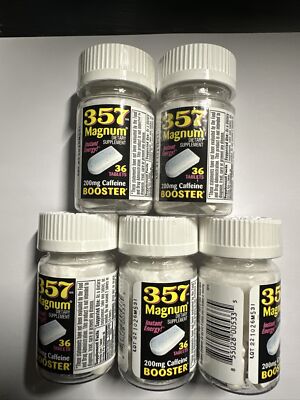 357 Super Magnum Energy Stimulant 200mg Caffeine 5 30ct Bottles 150 Pills