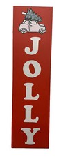 Jolly Sign 25 Inch Christmas Decor Wooden Sign Red Holiday