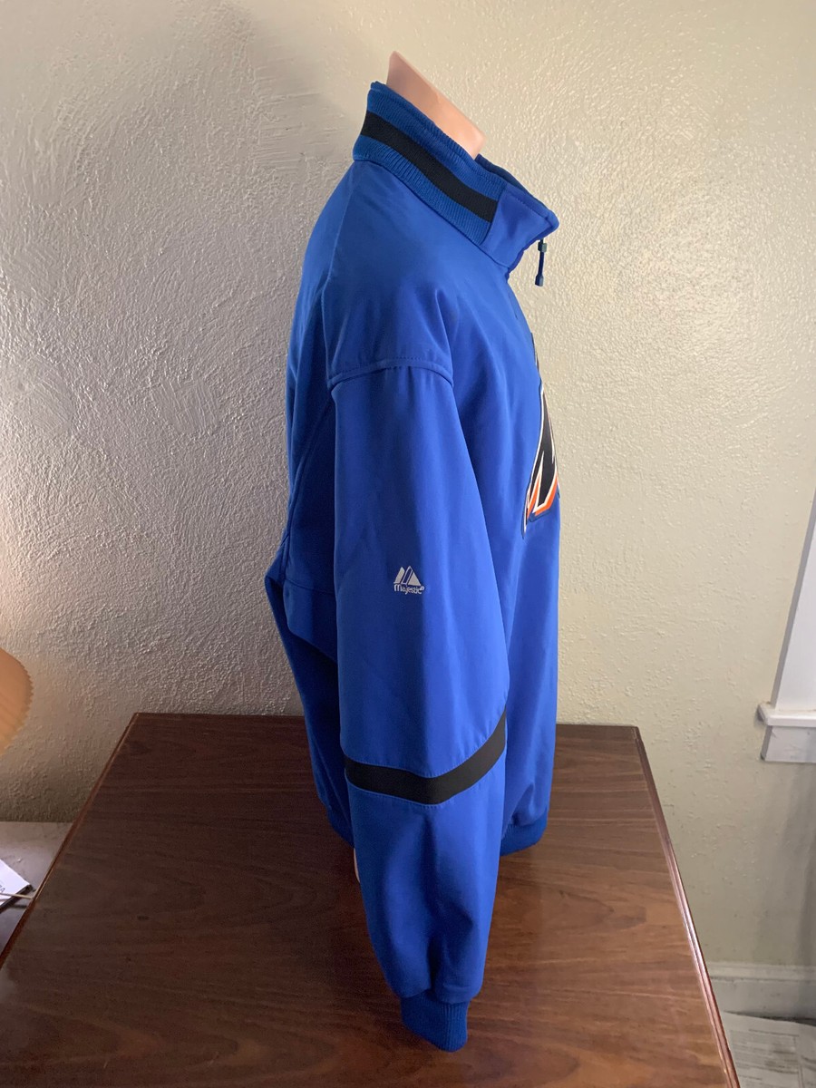 New York Mets Heavy Bullpen Jacket Majestic Therma Base Blue/Black