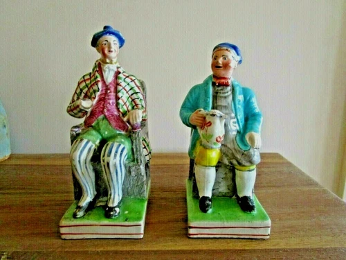 STAFFORDSHIRE PEARLWARE C1820 OBADIAH SHERRATT - TAM O SHANTER & SOUTER JOHNNY