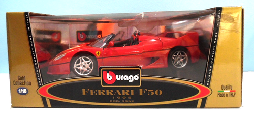 1995 MIB Bburago Red Ferrari F-50 #3352 Die-Cast Car 1/18 Made in Italy