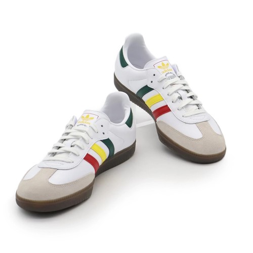 IH3118 adidas Originals Samba OG Rasta Cloud bianco giallo verde rosso (uomo) - Foto 4 di 10
