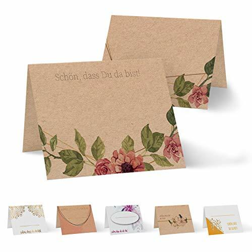 Partycards, 50 segnaposto DIN A7 per matrimonio, compleanno, comunione, (E6X)