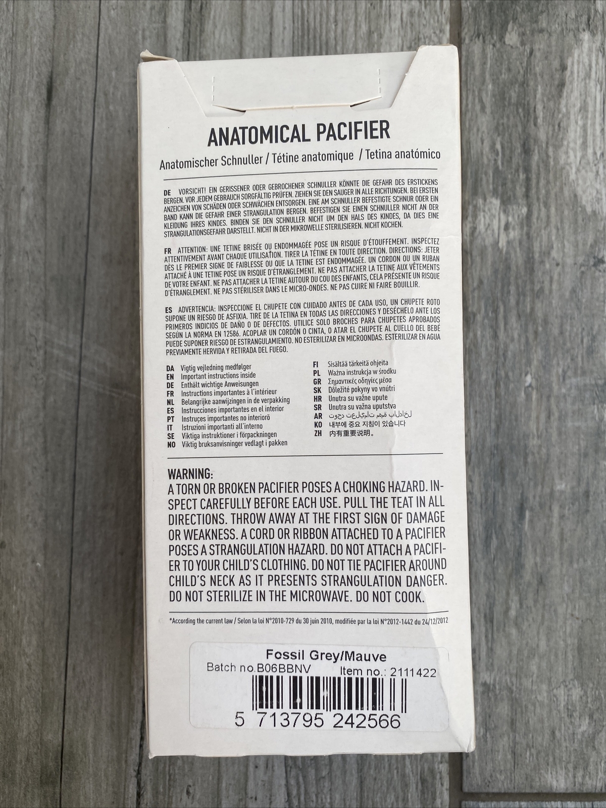 BIBS 2pc COLOUR PACIFIER ROUND TEAT SIZE 1 DUMMY ANATOMICAL NIPPLE GREY