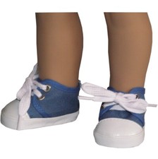 ¡CIERRE! Tenis Tenis Tenis Azul Denim Lona Ajuste Muñeca American Girl 18"