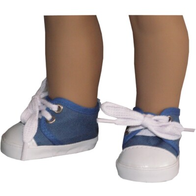 CLOSEOUT! Blue Denim Canvas Sneakers Tennis Shoes fit 18