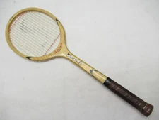 VINTAGE SPALDING "PANCHO GONZALES" WOODEN TENNIS RACQUET. ANTIQUE / DISPLAY