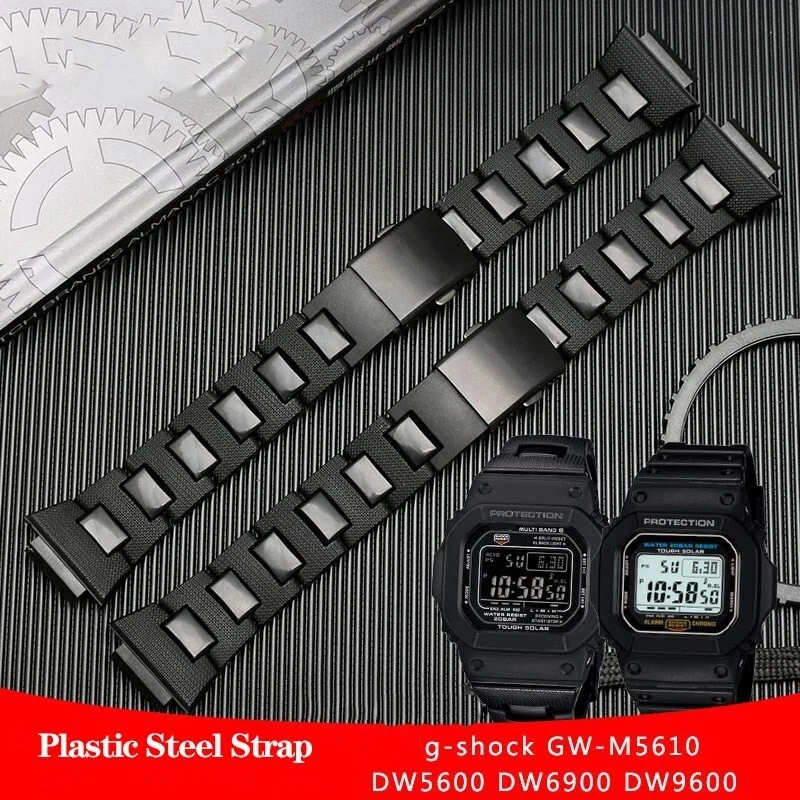 Plastic,Metal, Steel Band For Casio G-SHOCK DW-5600 DW6900 DW9600 ,16mm