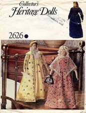 80's VOGUE Collector's Heritage Dolls Inaugural Dolls Clothes Pattern 2626 UNCUT