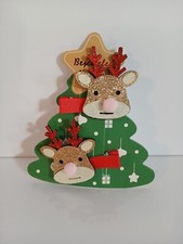 Christmas 2 Pc Bejeweled Holiday Reindeer Girls Hair Clips Brand New