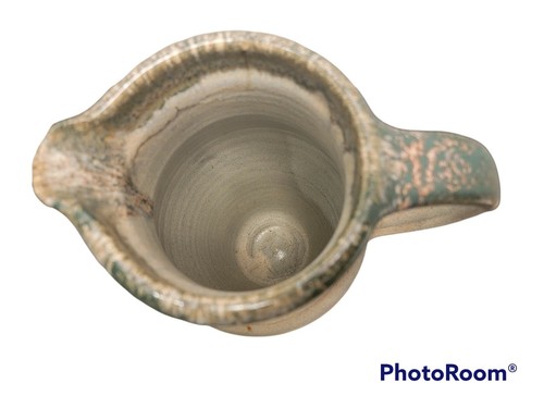 Vaso brocca servizio ceramica artigianale verde blu marroni 11" studio d'arte - Foto 7 di 8