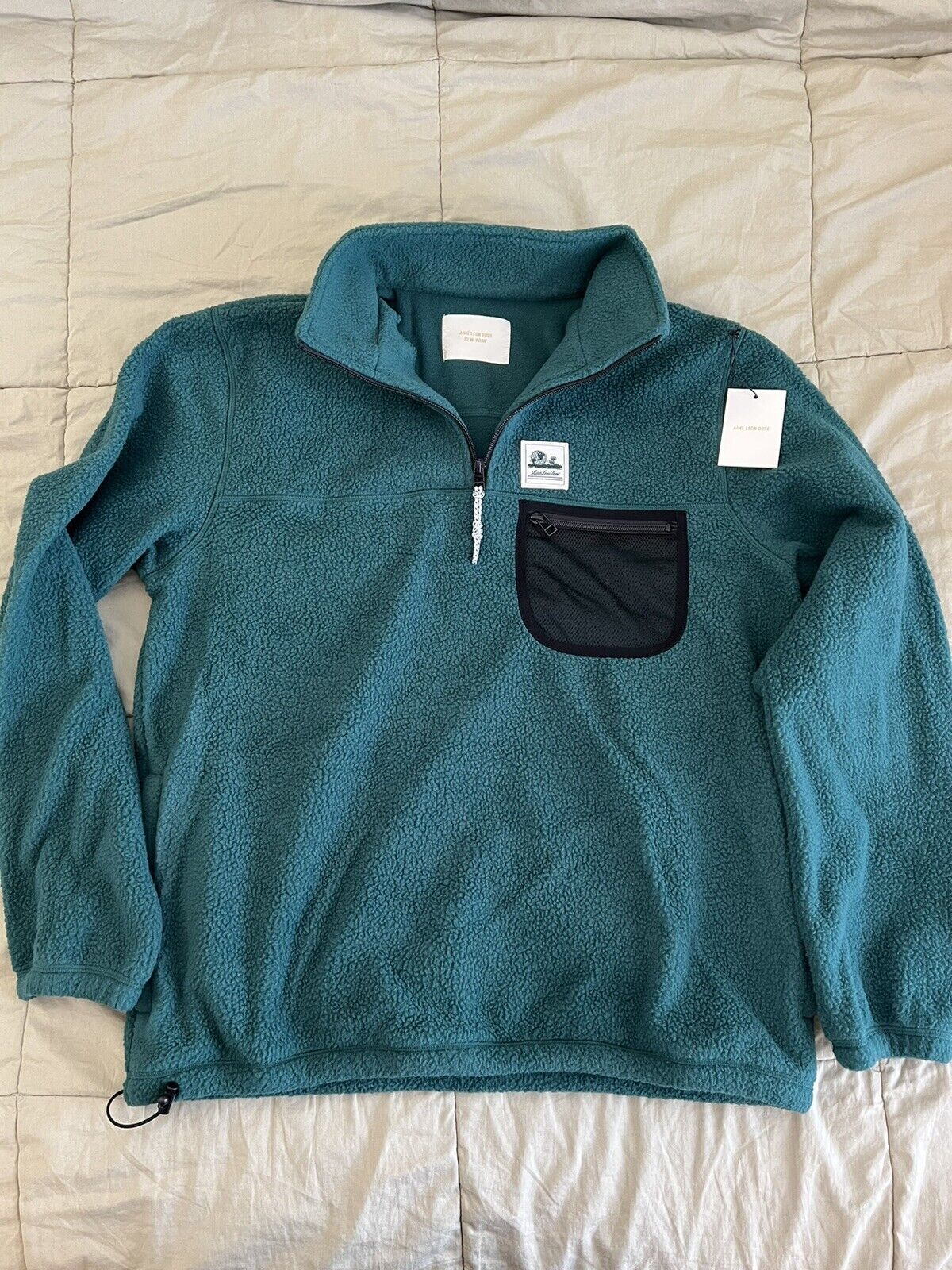 税込?送料無料】 ALD QUARTER PULLOVER-BLUE FLEECE ZIP スウェット