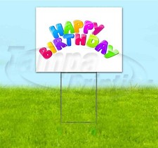 HAPPY BIRTHDAY 18x24 Yard Sign WITH STAKE Corrugated Bandit BUSINESS CELEBRATION