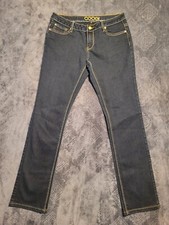 COOGI Dark Wash Rainbow Pocket Straight Leg Blue Jeans sz 7/8 Cotton Blend