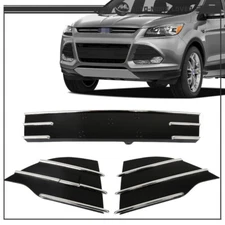 Front lower Bumper Grille Grill Kit For Ford Escape 2013-2016 W/Chrome Trim